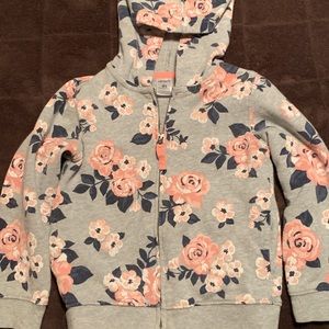 Carter’s Gray Floral Hoodie Sweater